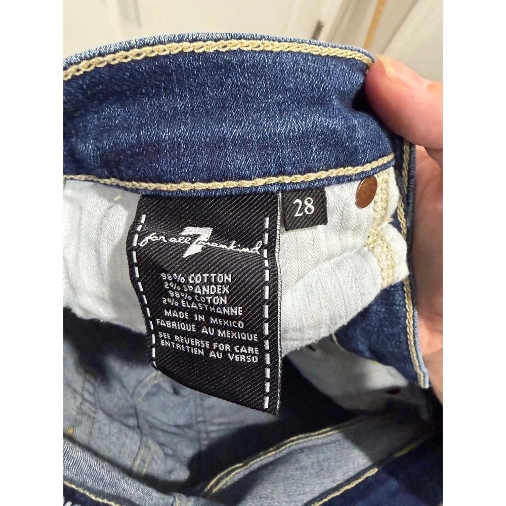 7‎ For All Mankind Womens Ankle Jeans Distressed Gwenevere Blue 28